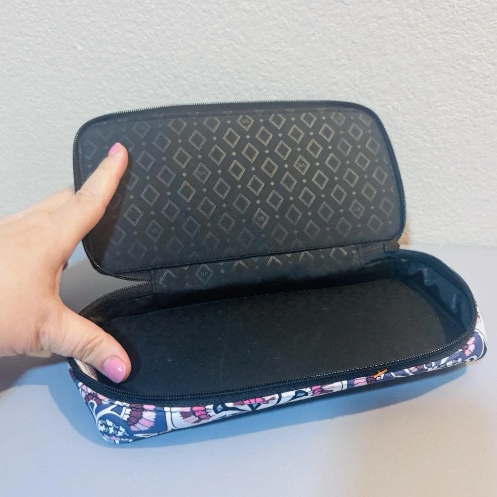 Vera Bradley Ornate Blooms Cosmetic Organizer Zip Case  Travel Makeup Storage‎